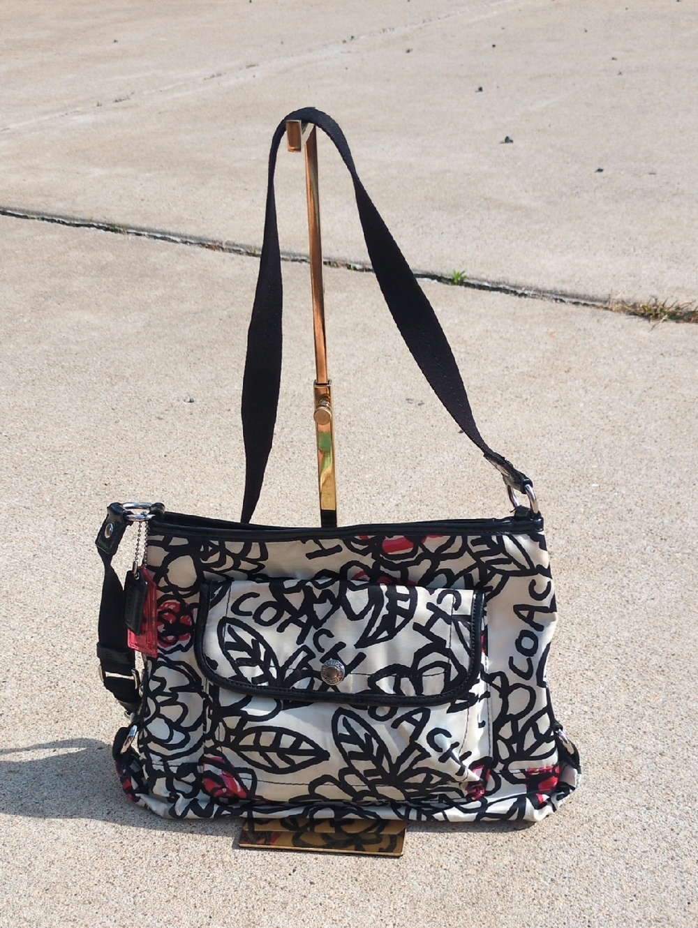 COACH POPPY Floral Scribble Print Daisy Kyra Graffiti Messenger Crossbody Purse